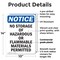 Signmission No Storage Of Hazardous Or Flammable OSHA Notice Sign, Plastic, 10in W x 14in L, 2PK OS-2PACK-NS-P-1014-V-14862 - alternate 6